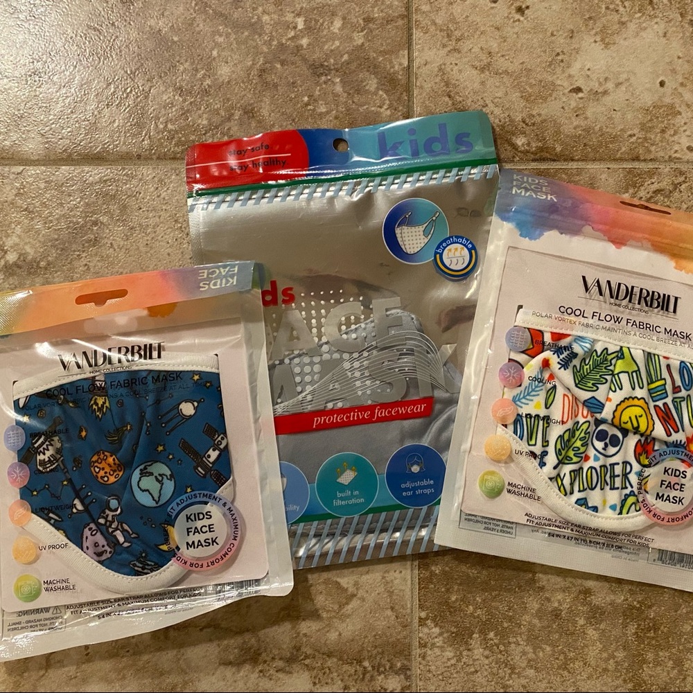 Vanderbilt home collection Childrens Cool flow fabric masks